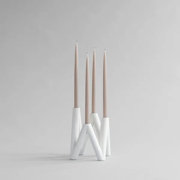 W Candle Holder Bone White