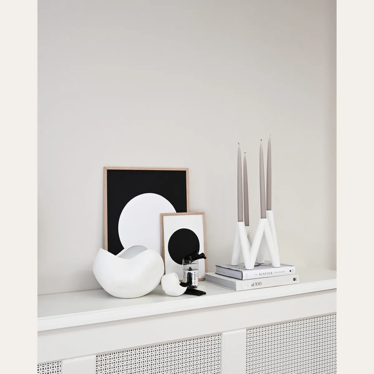 W Candle Holder Bone White