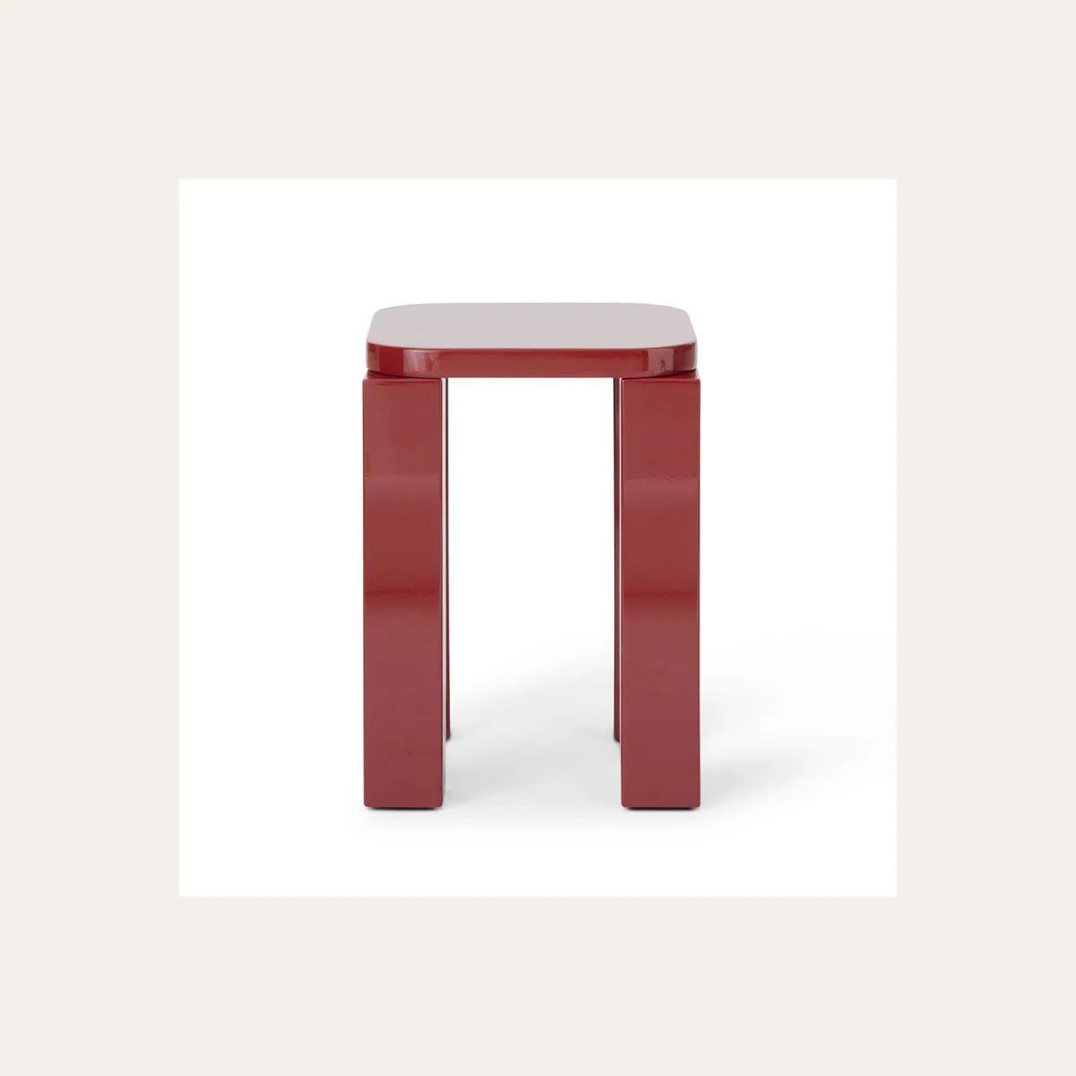 Atlas Stool Lacquered Burgundy