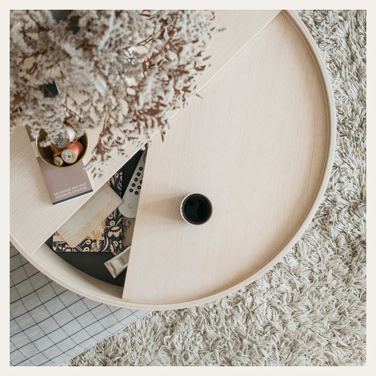 Arc coffee table 42 см white ash