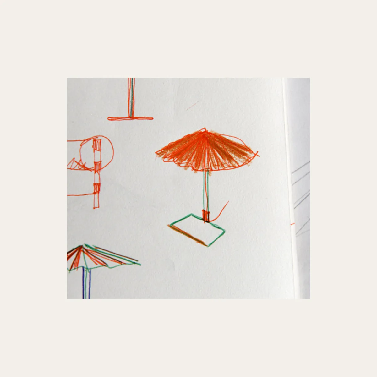 Matin table Oxide red