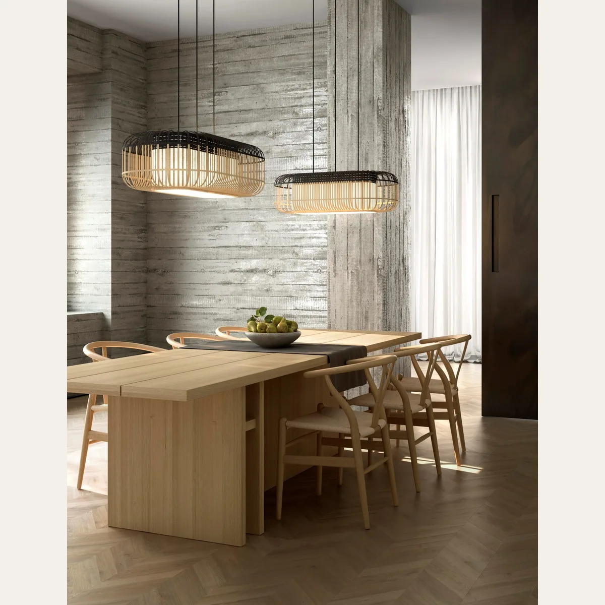 Подвесной светильник Forestier Bamboo Oval