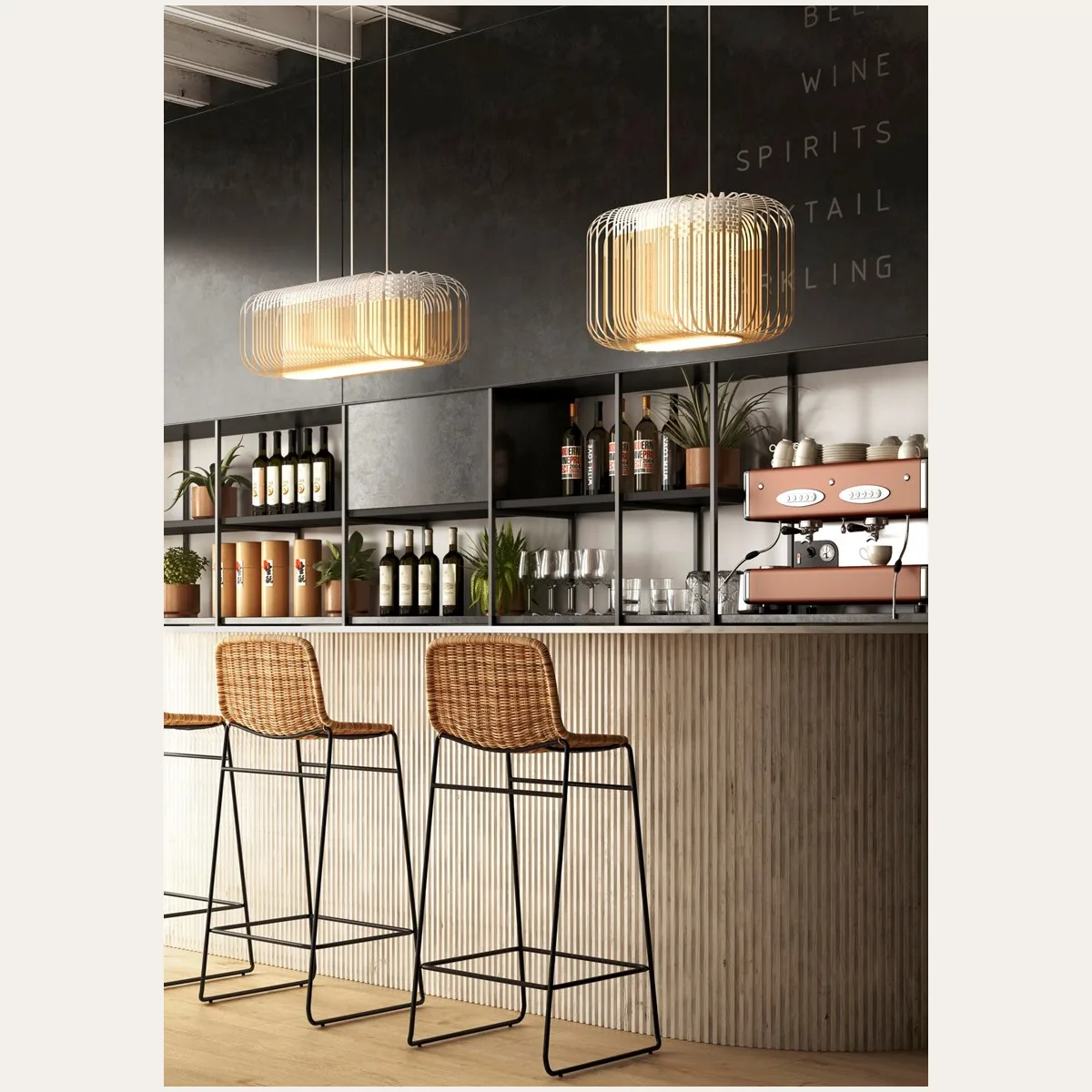Подвесной светильник Forestier Bamboo Oval