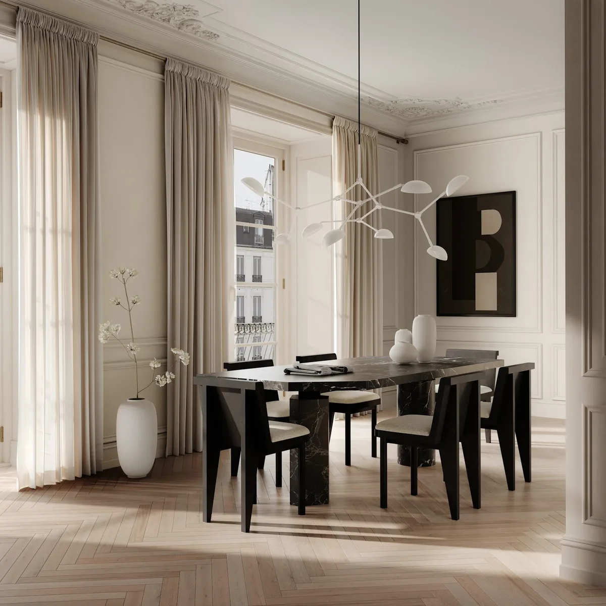 Drop Chandelier White
