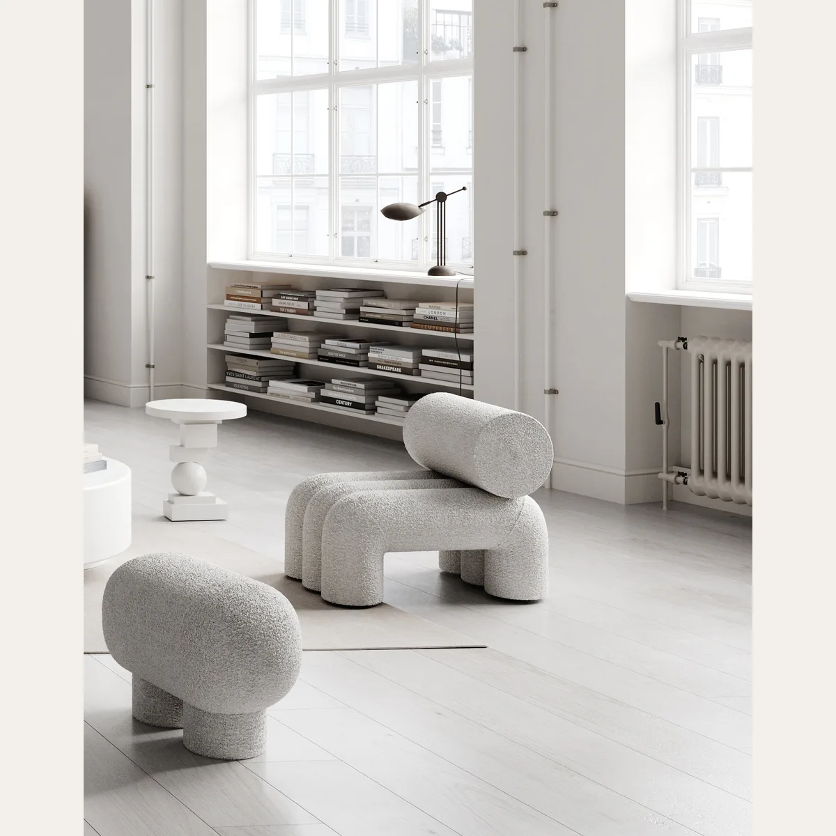 Big Foot Bench, Petit - Bouclé